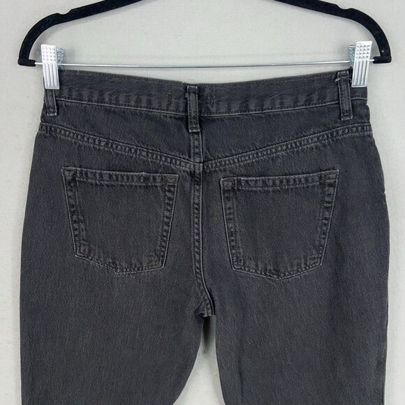 We The Free People Jeans Womens 27 Black Maggie Mid Rise Straight Leg Grunge Rip - Picture 8 of 16